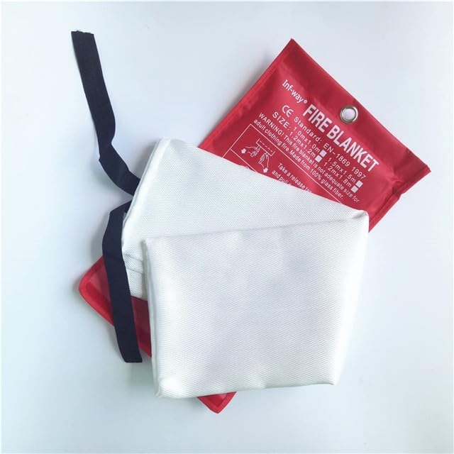 Inf-way Emergency Fire Blanket for Home and Kitchen, 5 Size for Choice, 2 Pack Fire Blankets 3.3x3.3ft
