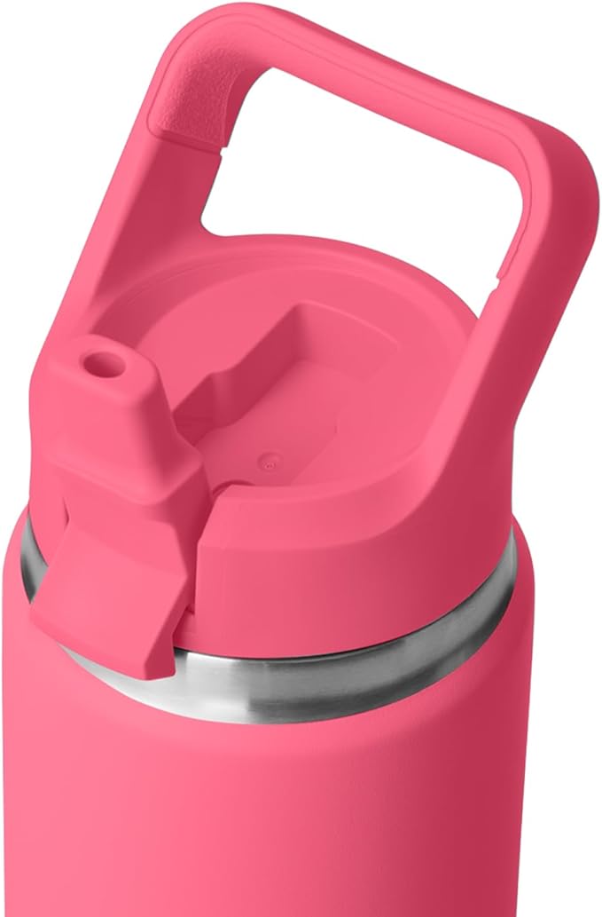 YETI Rambler 26 oz Bottle, Vacuum Insulated, Stainless Steel with Color Matching Straw Cap