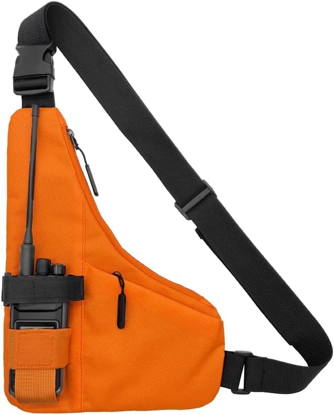 New Universal Radio L Shape Chest 2 Pockets Harness Tactical Vest Nylon Vest Walkie Talkie Chest Rig Pack Pouch Holster for Baofeng Motorola Two Way Radio Vest