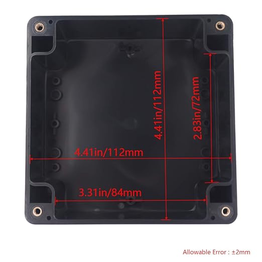 Project Box IP65 Waterproof Junction Box ABS Plastic Black Electrical Boxes DIY Electronic Project Case Power Enclosure 4.72x4.72x2.95 inch (120x120x75mm)