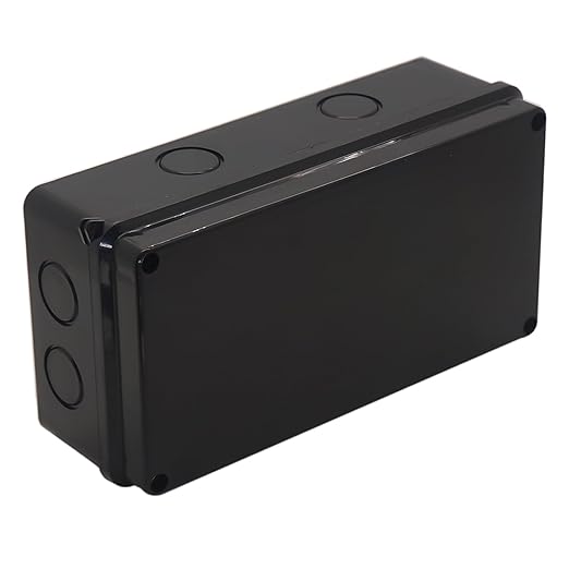 Project Box IP65 Waterproof Dustproof Junction Boxes ABS Plastic DIY Electronic Case, Indoor & Outdoor Electrical Box Power Cord Enclosure Black 200x100x70mm