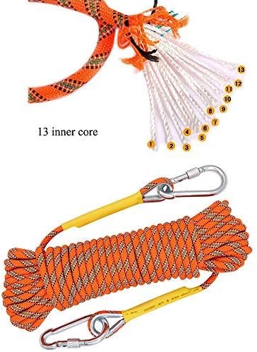 X XBEN Outdoor Climbing Rope 10M(32ft) 20M(64ft) 30M(96ft) 50M(160ft) 70M(230ft) 152M(500FT) 352M(1000FT) Static Rock Climbing Rope for Escape Rope Ice Climbing Equipment Fire Rescue Parachute
