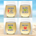 Set of 4 Shatterproof Designer 16 oz Plastic Wine Glasses MADE in the USA (BEACH LIFE)
