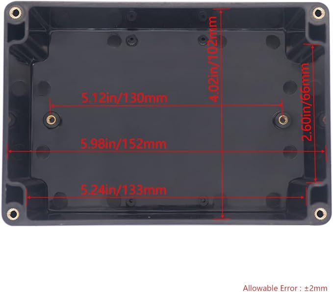 Project Box ABS Black Electrical Boxes IP65 Outdoor Waterproof Box Electronic Junction Box Power Enclosure with Cable Glands for DIY Project 6.3 x 4.33 x 3.54 inch (160x110x90mm)