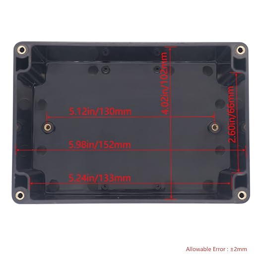 Junction Box IP65 Waterproof ABS Plastic Electrical Project Case Power Junction Boxes, Project Box with 4 PCS M16 Cable Glands 6.3x4.33x3.54 inch (160 x 110 x90 mm)