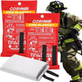 COSHNIBI Emergency Fire Blanket for Home & Kitchen - High Heat Resistant Fire Suppression Blanket （2 Pack）