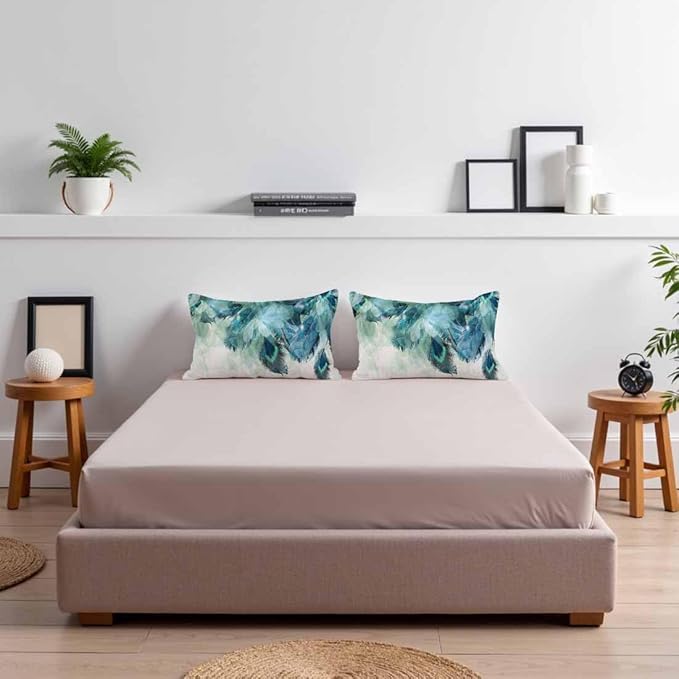 Peacock Feather 12 X 20 Pillow Covers Watercolor Gradient Blue Soft Halo Green Leaves Set of 2 Pillow Cases Rectangular Velvet Outdoor Pillowcases Decorative for Home Bed Sofa Couch Hotel