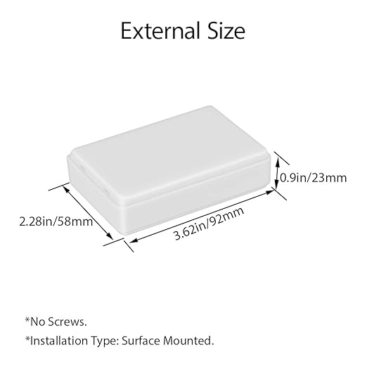 LeMotech Project Box 5 Pieces ABS Plastic Electrical Project Case Small Junction Box for Electronics White 3.62 x 2.28 x 0.90 inch (92 x 58 x 23 mm)