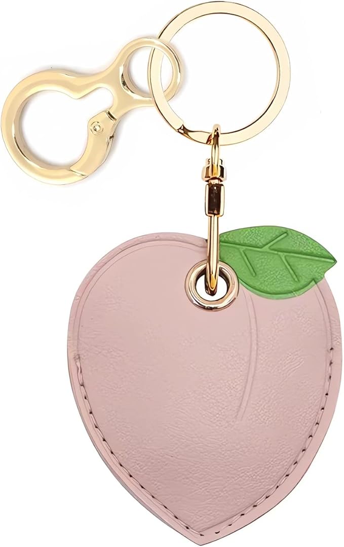 Leather Keychain Holder Case Compatible with AirTag,Cute air tag Cover with Keychain Ring,GPS Tracker Case for Keys