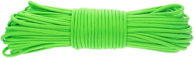 Paracord Planet Solid Color 550lb Paracord – 7 Strand Type III Nylon Cord for Indoor and Outdoor Tasks – Green (25 ft)