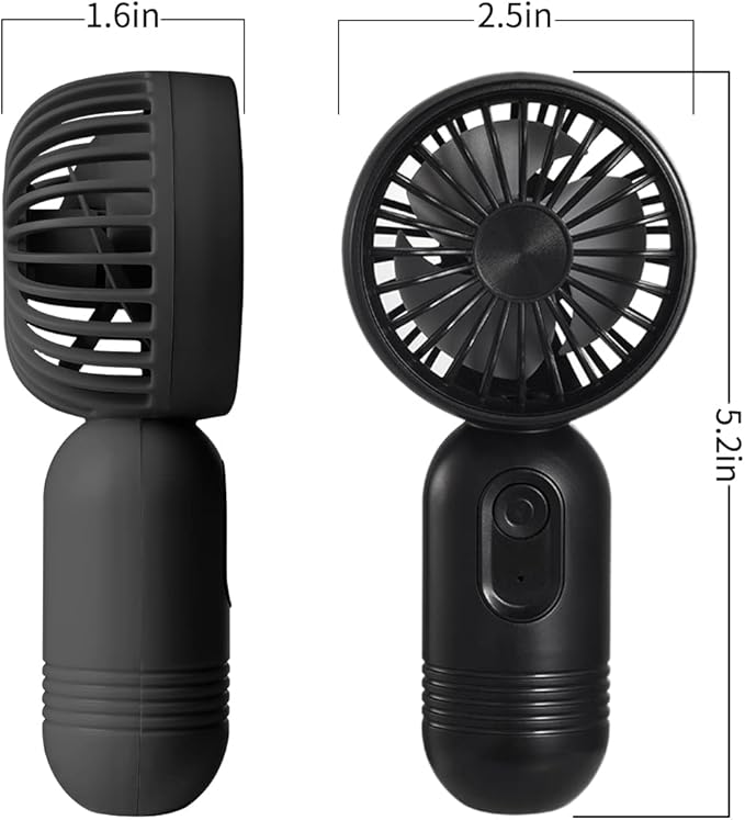 VanSmaGo [Portable Mini Fan 3-pack] Handheld Personal Small Fan with 3-speed for Travel, USB Rechargeable Battery Operated Eyelash Fan, Black&White&Pink