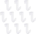 10PCS Over Cabinet Door Hooks Plastic Over The Door Single Hooks Space-Saving Hanger Extender Clips Multi-Purpose Hooks for Kitchen Bathroom Bedroom (Transparent)