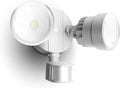 LUTEC P6221W-PIR24 2000 Lumen 18 Watt 26 LED Motion Activated Integrated Dual-Head Flood Light Outdoor, IP54 Waterproof Exterior Security Floodlight for Patio, Garden, Yard, Warehouse-White