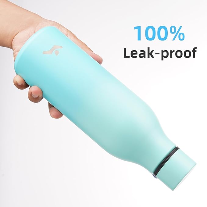 Konokyo Insulated Water Bottle with Strap,18 oz Double Wall Stainless Steel Vacuum Bottles Metal Water Flask,Mint