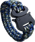 Parachute Cord Bracelets Trilobite Weaved Paracord Bracelet with Side Release Buckle 8.7 inch Black Bracelet for Men Women 1 Set