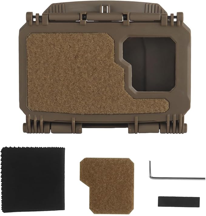 Tactical Phone Case Universal Integrated Phone Clamp MOLLE Holder, Cell Phone Chest Mount with Viewing Window for Map Navigation Airsoft Hunting Vest Plate Carrier Outdoor Hiking