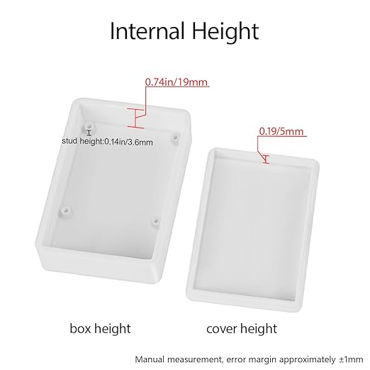 LeMotech Project Box 5 Pieces ABS Plastic Electrical Project Case Small Junction Box for Electronics White 3.62 x 2.28 x 0.90 inch (92 x 58 x 23 mm)