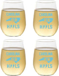 Set of 4 Shatterproof Designer 16 oz Plastic Wine Glasses MADE in the USA (NORTH CAROLINA)