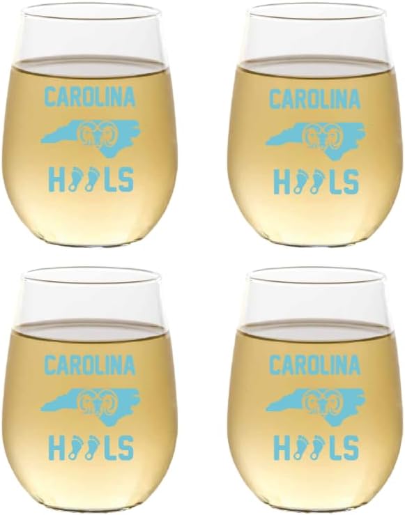 Set of 4 Shatterproof Designer 16 oz Plastic Wine Glasses MADE in the USA (NORTH CAROLINA)