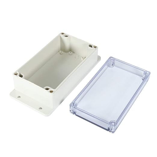 YXQ Junction Box Transparent Cover 6.2 x 3.5 x 2.5 inch IP65 Waterproof Wall Hang ABS Project Case Enclosure w Hole Cable Wire Connect Power(158mmx90mmx64mm)