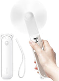 JISULIFE Handheld Fan 8 Plus: All-in-One Mini Fan with 37Hrs Cooling & 4500mAh PowerBank & Flashlight, USB Rechargeable, Portable Pocket Size for Travel, Makeup, Concert, Gifts for Women(White)
