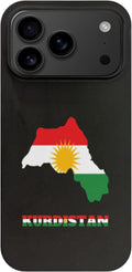 Kurdistan Kurdish Kurds Flag Map Case Compatible with iPhone 17 Pro Drop Protection Shockproof Anti Fingerprint Funny Novelty Phone Cover Slim Fit Silicone Black