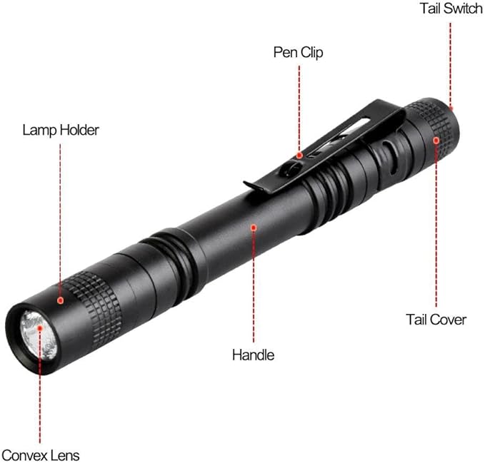 Pen Flashlight,10PCS Led Pen Light Flashlights with Clip,Mini Flashlight Bright Pocket Penlight