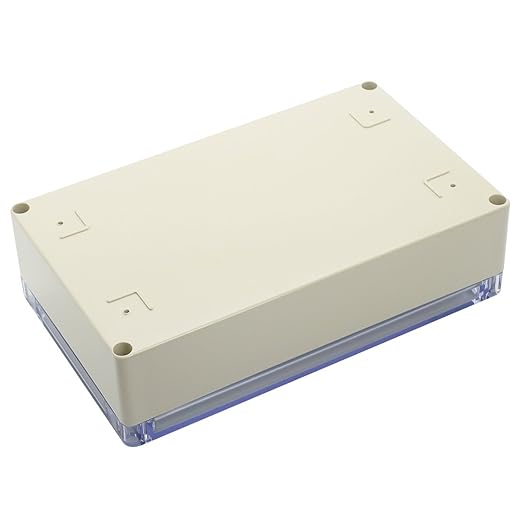 LeMotech ABS Plastic Junction Box Dustproof Waterproof IP65 Electrical Enclosure Box Universal Project Enclosure Grey with PC Transparent Clear Cover 8 x 4.7 x 2.2 inch（200 x120 x56 mm）