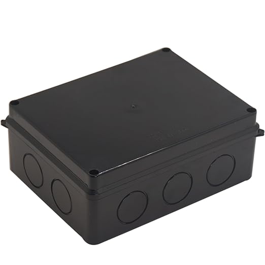 Project Box IP65 Waterproof Dustproof Junction Boxes ABS Plastic DIY Electronic Case, Indoor & Outdoor Electrical Box Power Cord Enclosure Black 200x155x80mm