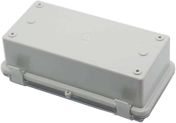 Zulkit Junction Box ABS Plastic Dustproof Waterproof IP65 Electrical Boxes Hinged Shell Outdoor Universal Project Enclosure Clear Cover with 2 Cable Glands 7.9 x 3.9 x 2.8 inch (200x100x70mm)