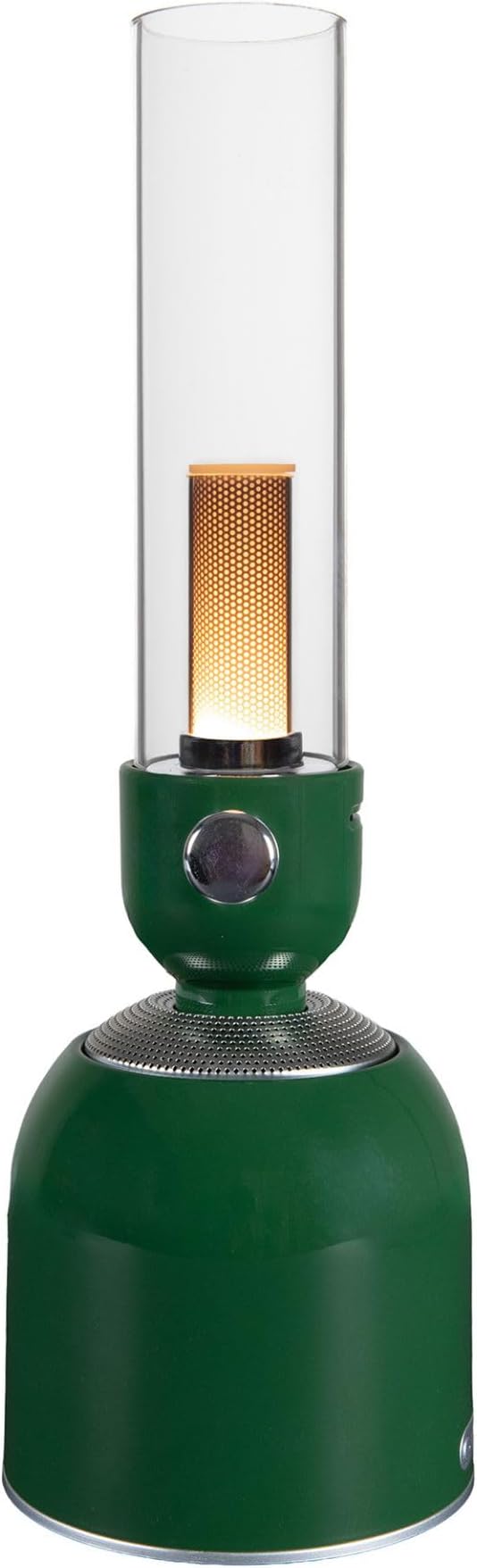Rechargeable 3-in-1 Camping Lantern with Bluetooth Speaker, Essential Oil Diffuser, Dimmable with Tactile Knob, 1800K/2200K/2700K Tone Options, Classic Lantern Style with Rustic Green