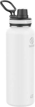 Takeya Originals Vacuum-Insulated Stainless-Steel Water Bottle, 40oz, White