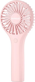 TriPole Portable Handheld Fan Mini Personal Fan 3 Speeds, Powerful Little Battery Hand Held Fans for Travel Trip Outdoor Concerts, Cute Small Rechargeable Lash Fans for Makeup Skincare Drying, Pink