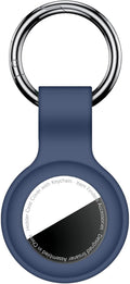 Linsaner Case for AirTag 2nd Gen (2026) & 1st Gen, Silicone Holder Keychain Key Ring, Protective Cover for Apple for Air Tags, GPS Finder Accessories for Bags, Pets, Kids, Luggage, Dark Blue
