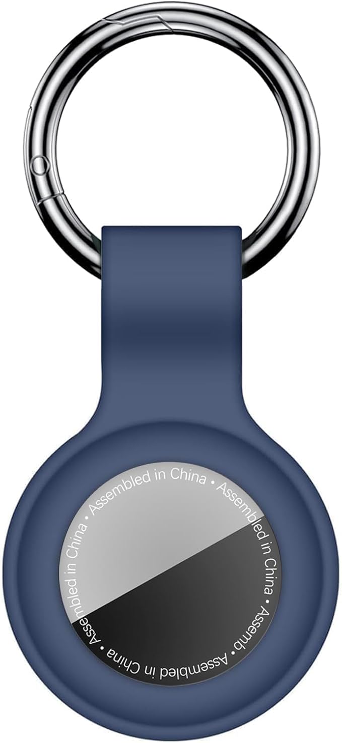 Linsaner Compatible with AirTag Case Keychain for Air Tag Holder Silicone for AirTags Key Ring Cases Tags Chain for Apple for AirTag GPS Item Finders Accessories，Dark Blue