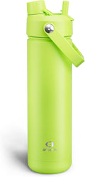 ENCOOL Insulated Water Bottle with Straw Stainless Steel Water Bottle, Leak-Proof, BPA-Free, Double Wall Vacuum Keeps Cold for 24 Hours for Sports, Travel, School (26 oz, Sharp Green)