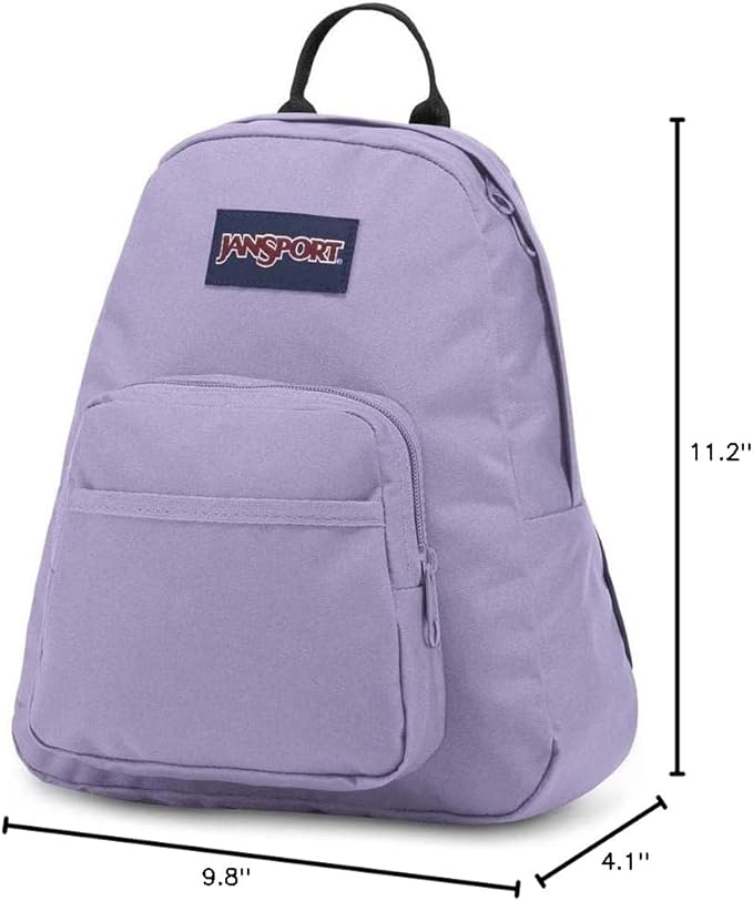 JanSport Half Pint Mini Backpack, 10.2 L - Durable Mini Bag Purse with Adjustable Shoulder Straps, Single Main Compartment, Zippered Stash Pocket, Pastel Lilac