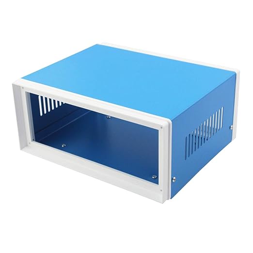 Zulkit Electronic Enclosures Blue Metal Enclosure Project Case DIY Box Junction Case Enclosure Preventive Case 6.7 x 4.3 x 3.1 inch(170 x130x80mm)