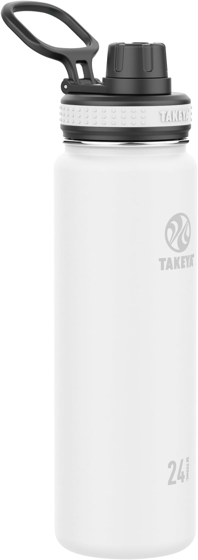 Takeya Originals Vacuum-Insulated Stainless-Steel Water Bottle, 24oz, White