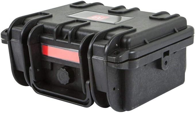 Monoprice Weatherproof / Shockproof Hard Case - Black IP67 level dust and water protection up to 1 meter depth with Customizable Foam, Black, 8.5" x 7.1" x 4"