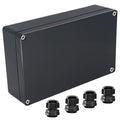 Junction Box IP65 Waterproof ABS Plastic Electrical Project Case Power Junction Boxes, Project Box with 4 PCS M16 Cable Glands 7.87x4.72x2.2 inch (200 x 120 x56 mm)