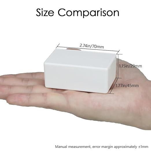 LeMotech Project Box 10 Pieces ABS Plastic Electrical Project Case Small Junction Box for Electronics White 2.76 x 1.77 x 1.14 inch (70 x 45 x 29 mm)