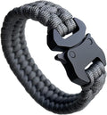Parachute Cord Bracelets Trilobite Weaved Paracord Bracelet with Side Release Buckle 8.7 inch Black Bracelet for Men Women 1 Set
