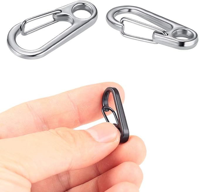 30PCS Mini SF Carabiner Clips Tiny Alloy Spring Snap Hook Keychain Clasps EDC Small Hanging Buckle for Backpack Camping Bottle Using Accessories Paracord Tactical Survival Gear (3 Colors)