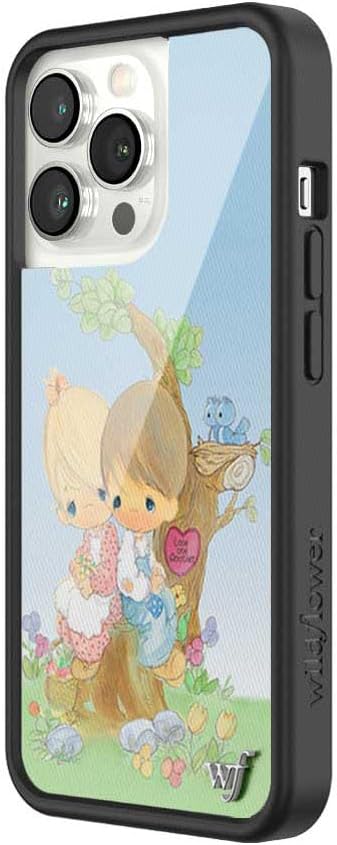 Wildflower Cases - Compatible with iPhone 13 Pro | Protective Black Bumper, 6.5ft Drop Test Certified, Women Owned Small Business | Precious Moments Collab - Love One Another