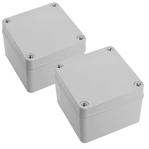 LeMotech IP67 Waterproof Junction Box ABS Plastic Project Box Dustproof Electrical Box Outdoor Enclosure for Electronics DIY Case Gray 3.9X 3.9X 3 inch (100x 100x 75 mm),2 Pack