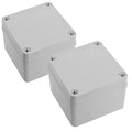 LeMotech IP67 Waterproof Junction Box ABS Plastic Project Box Dustproof Electrical Box Outdoor Enclosure for Electronics DIY Case Gray 3.9X 3.9X 3 inch (100x 100x 75 mm),2 Pack
