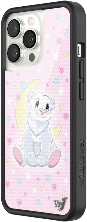 Wildflower Cases - Compatible with iPhone 13 Pro | Protective Black Bumper, 6.5ft Drop Test Certified, Women Owned Small Business | Pink Snow Trendy | Polar Bear Princess