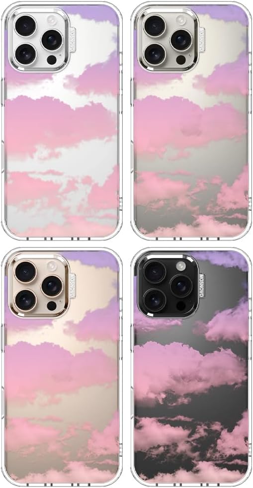 MOSNOVO for iPhone 16 Pro Max Case, Shockproof Military-Grade Protection 6.6ft Drop Tested, Clear Phone Case for iPhone 16 Pro Max, Sunset Glow Design