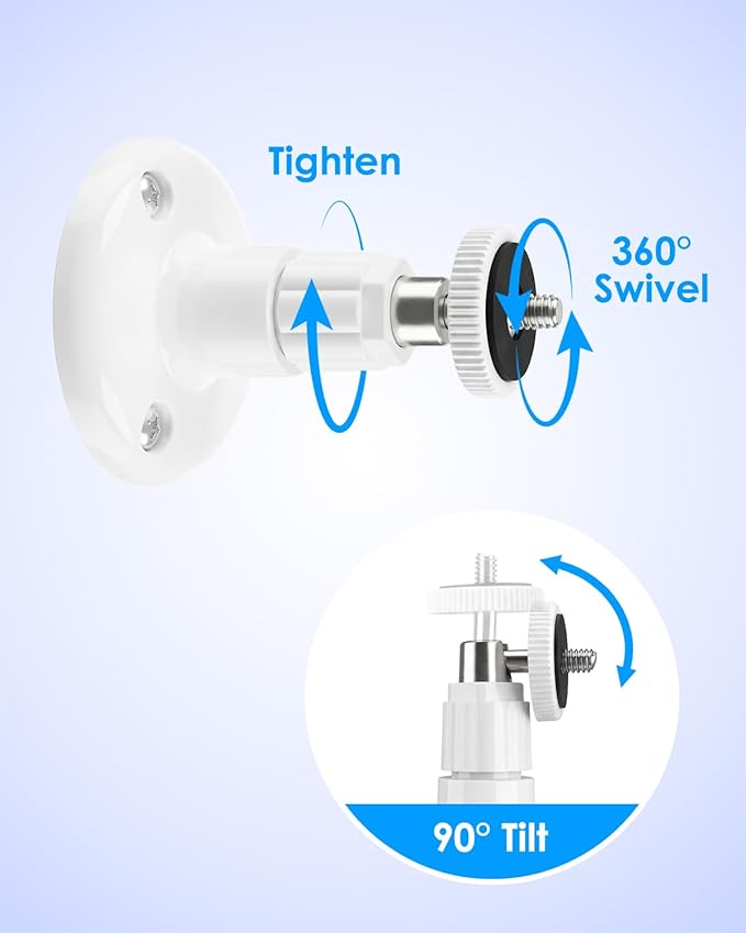 3 Pack Camera Mount Bracket Compatible with Ring Stick Up Cam, Ring Outdoor Cam Plus, Ring Indoor Cam, 360° Adjustable Wall & Ceiling Mount, Weatherproof (White)